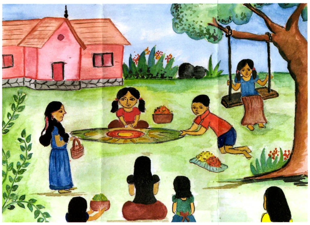 A colorful picture drawn by a child in the SOS Village in Bangalore